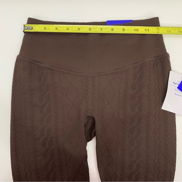 Joylab Solid Color Fudge Brown High Rise Textured Pattern Leggings New Nwt Sz S - Picture 12 of 15